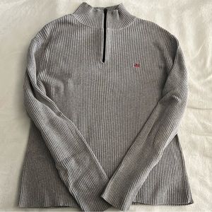 Ralph Lauren Polo Sweater Adult  Large  Gray Pullover Quarter Zip Men